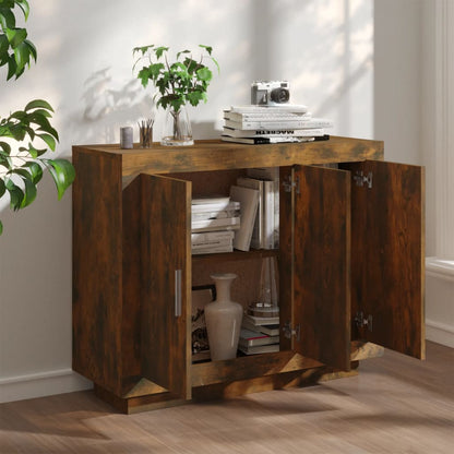 vidaXL Sideboard Smoked Oak 92x35x75 cm Engineered Wood