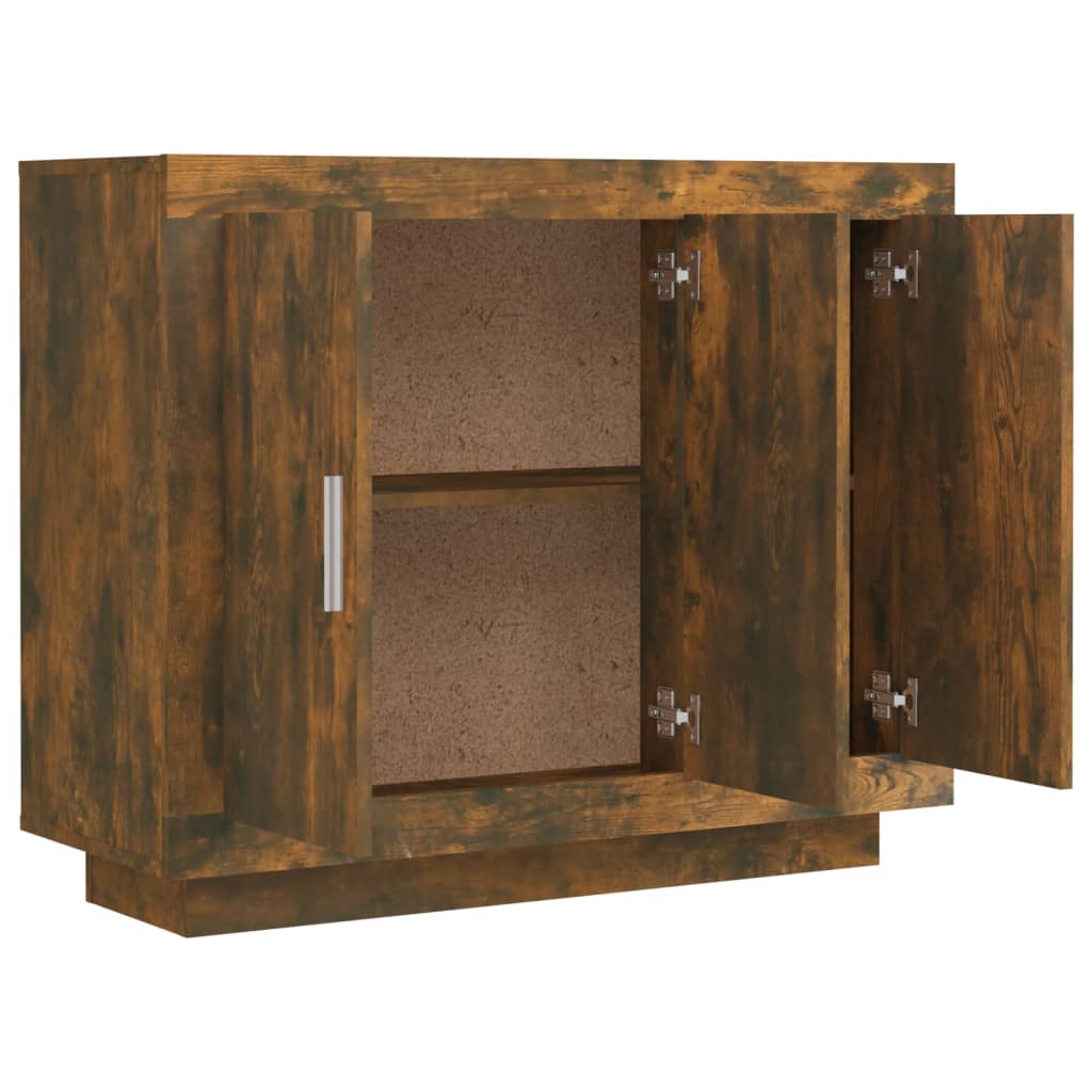 vidaXL Sideboard Smoked Oak 92x35x75 cm Engineered Wood