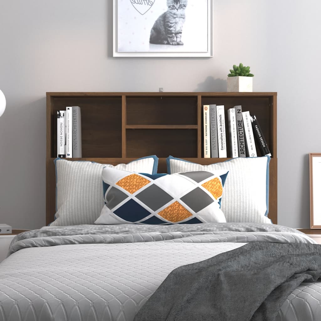 vidaXL Headboard Cabinet Brown Oak 100x19x103.5 cm