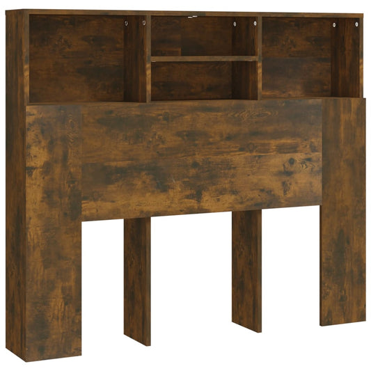 817246 vidaXL Headboard Cabinet Smoked Oak 120x19x103,5 cm