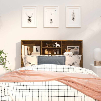 817246 vidaXL Headboard Cabinet Smoked Oak 120x19x103,5 cm