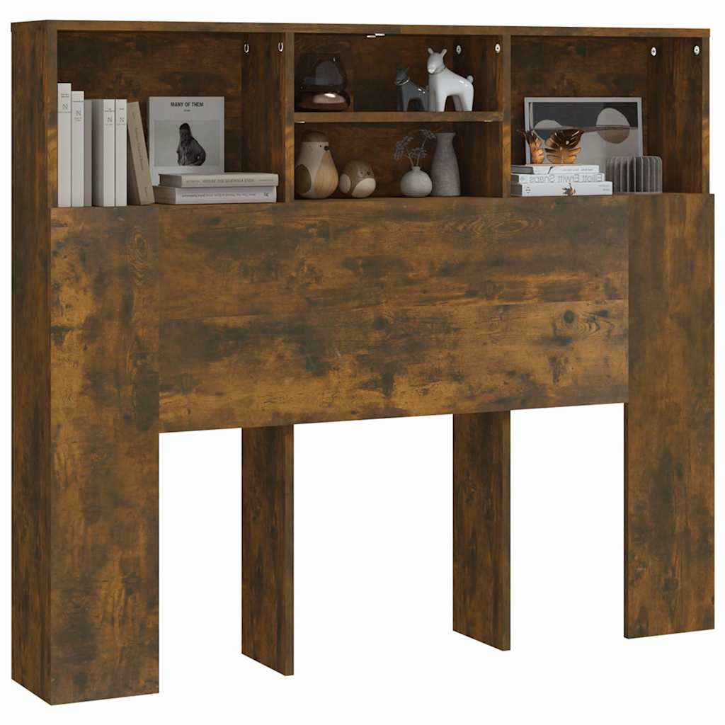 817246 vidaXL Headboard Cabinet Smoked Oak 120x19x103,5 cm