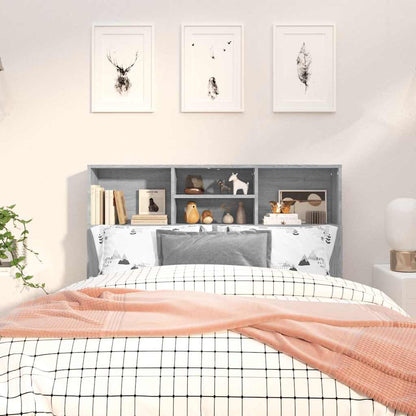 817247 vidaXL Headboard Cabinet Grey Sonoma 120x19x103,5 cm