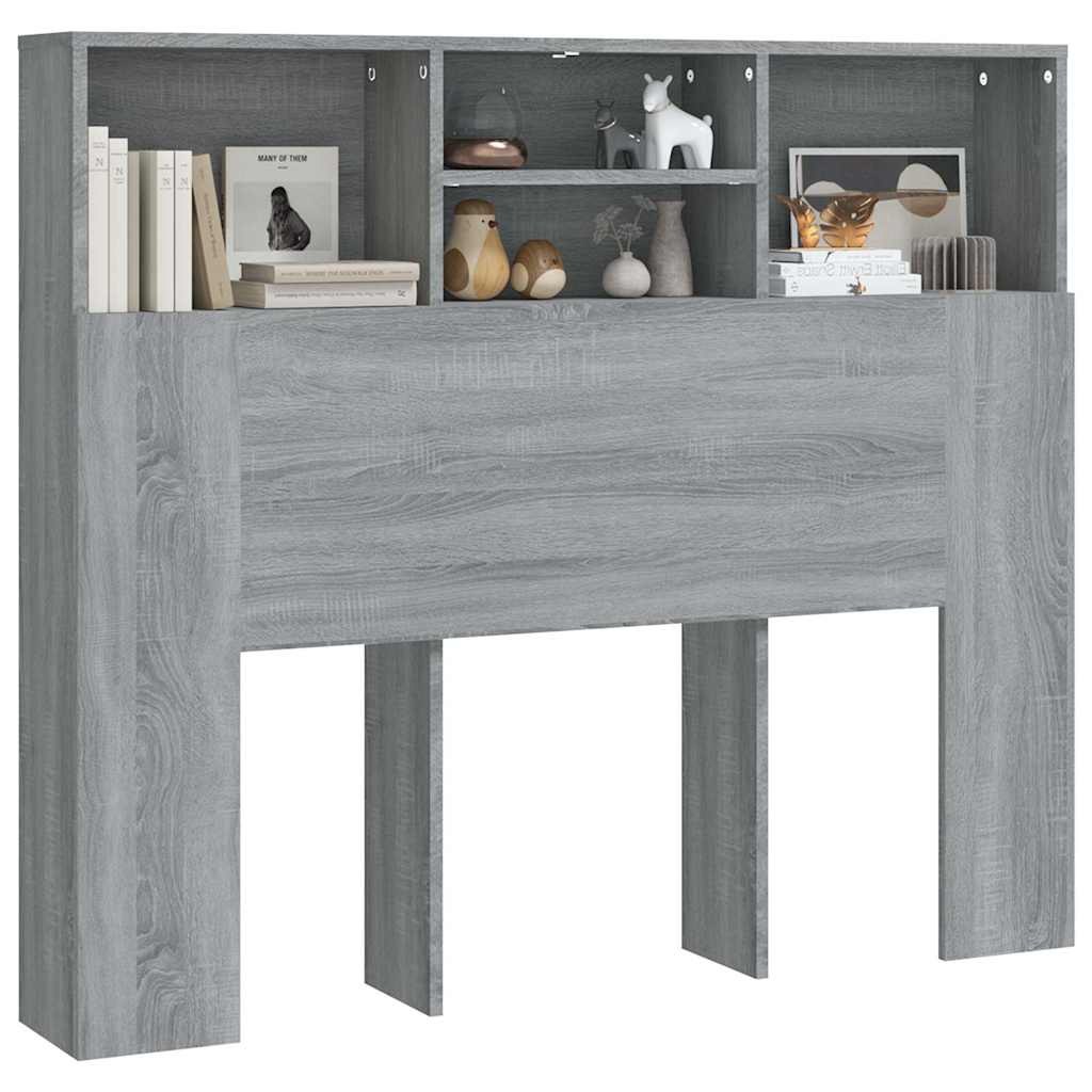 817247 vidaXL Headboard Cabinet Grey Sonoma 120x19x103,5 cm
