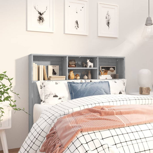 817247 vidaXL Headboard Cabinet Grey Sonoma 120x19x103,5 cm