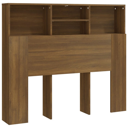817248 vidaXL Headboard Cabinet Brown Oak 120x19x103,5 cm