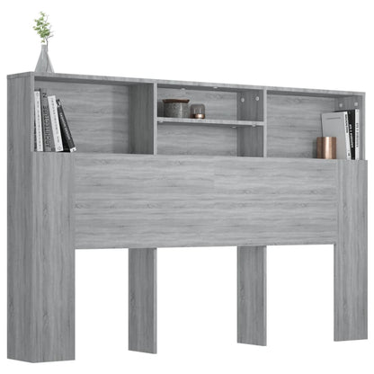 vidaXL Headboard Cabinet Grey Sonoma 160x19x103.5 cm