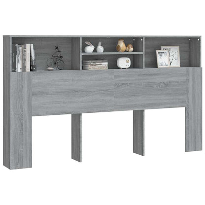 817256 vidaXL Headboard Cabinet Grey sonoma 180x19x103,5 cm