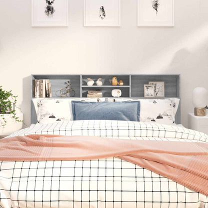 817256 vidaXL Headboard Cabinet Grey sonoma 180x19x103,5 cm