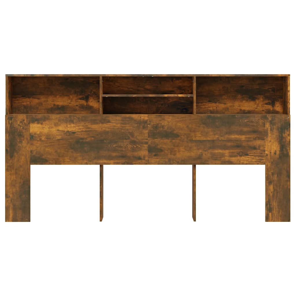 817258 vidaXL Headboard Cabinet Smoked Oak 200x19x103,5 cm