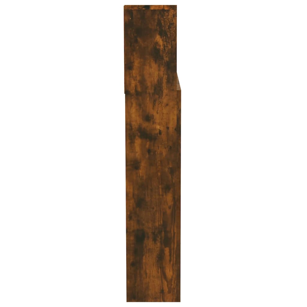 vidaXL Headboard Cabinet Smoked Oak 200x19x103.5 cm