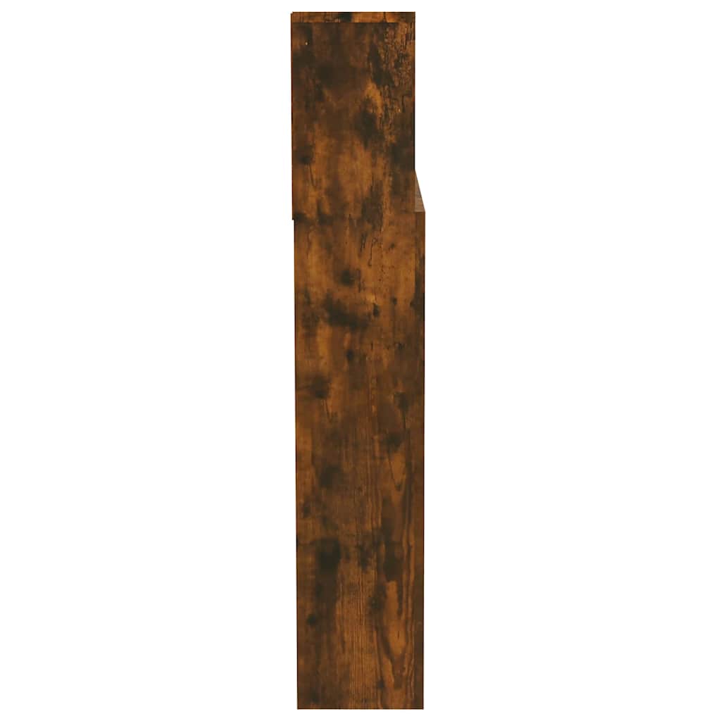 817258 vidaXL Headboard Cabinet Smoked Oak 200x19x103,5 cm