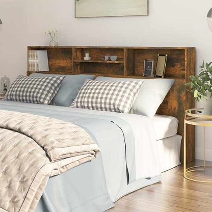 817258 vidaXL Headboard Cabinet Smoked Oak 200x19x103,5 cm