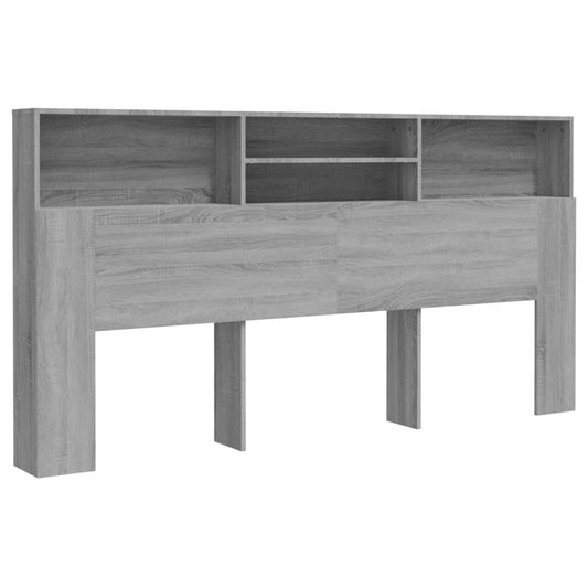 817259 vidaXL Headboard Cabinet Grey Sonoma 200x19x103,5 cm