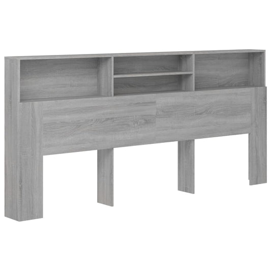 817262 vidaXL Headboard Cabinet Grey Sonoma 220x19x103,5 cm