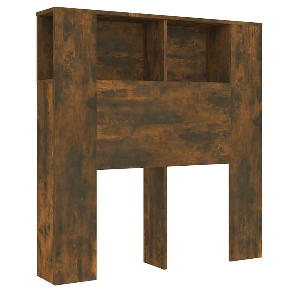 vidaXL Headboard Cabinet | Smoked Oak | Engineered wood | Medium