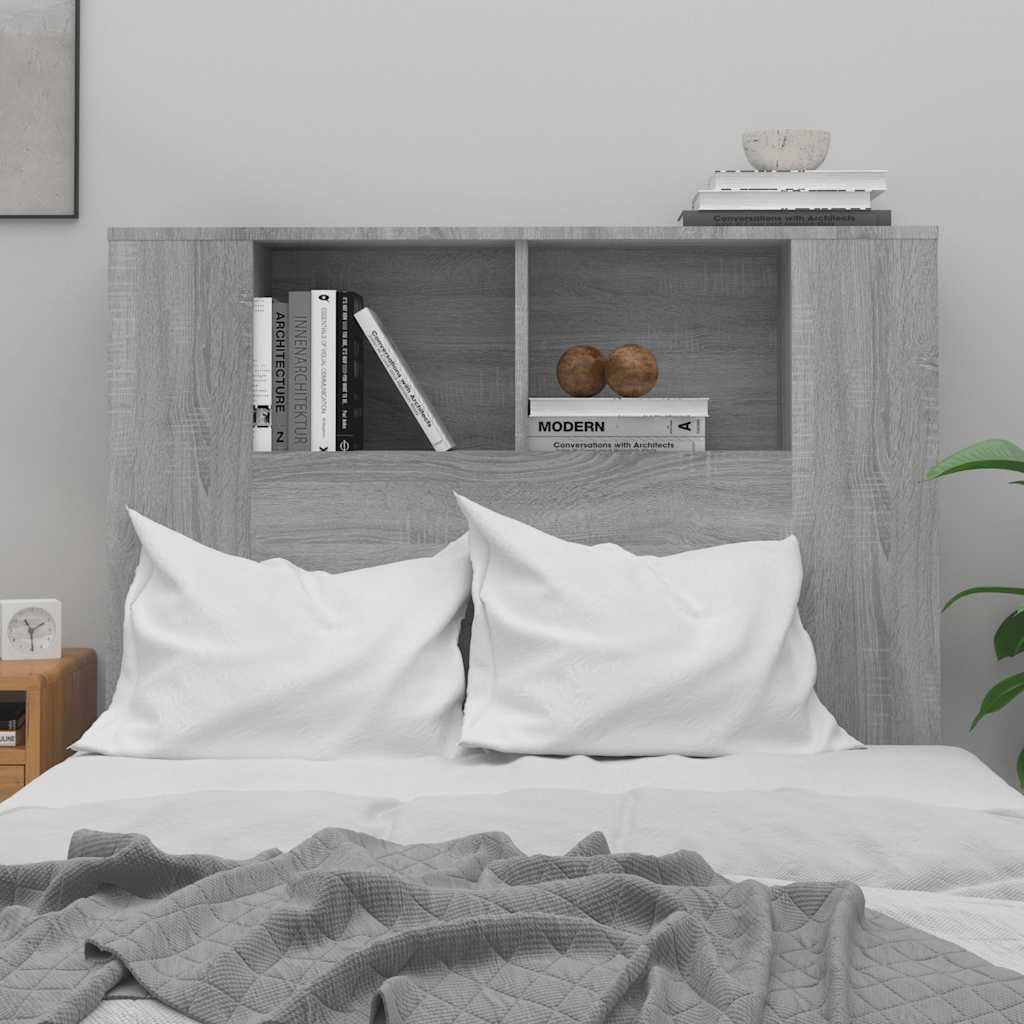 vidaXL Headboard Cabinet | Grey Sonoma | Engineered wood | Medium