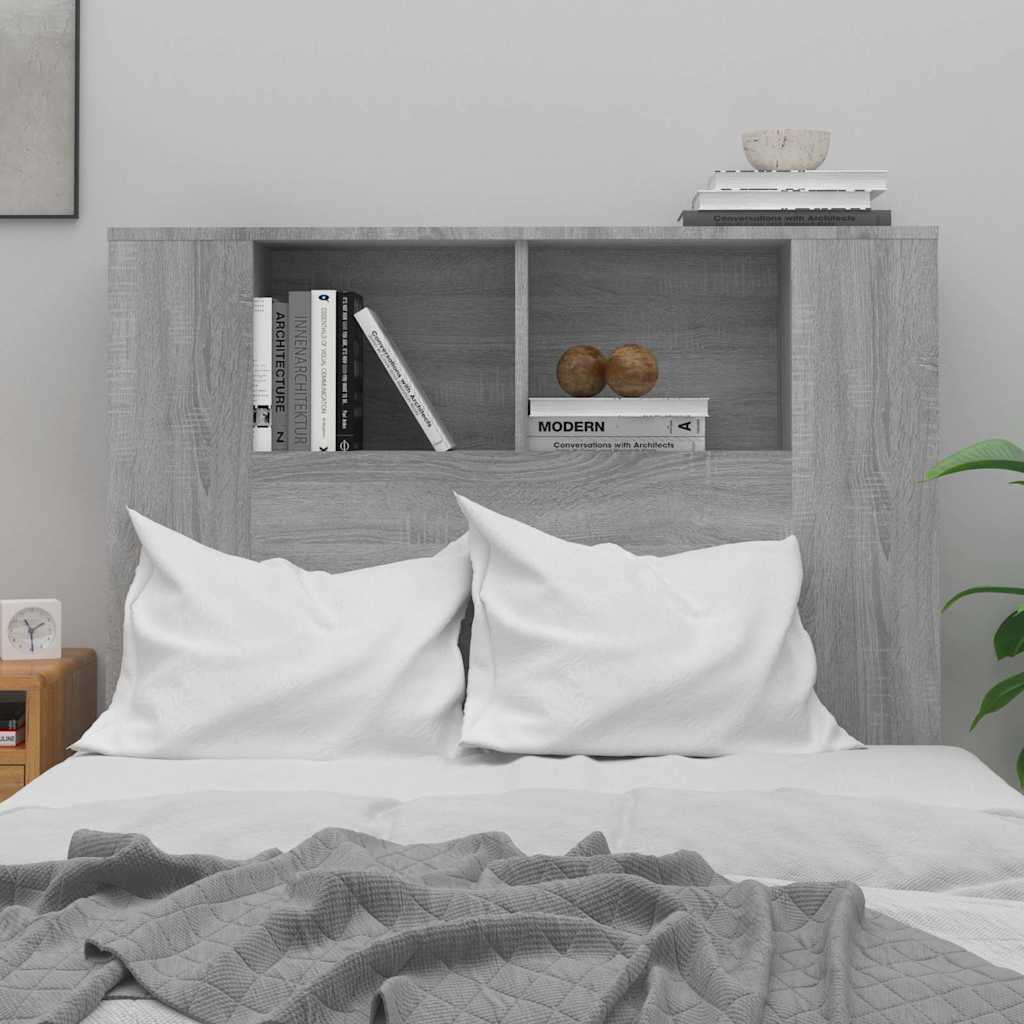 817265 vidaXL Headboard Cabinet Grey Sonoma 100x18,5x102,5 cm