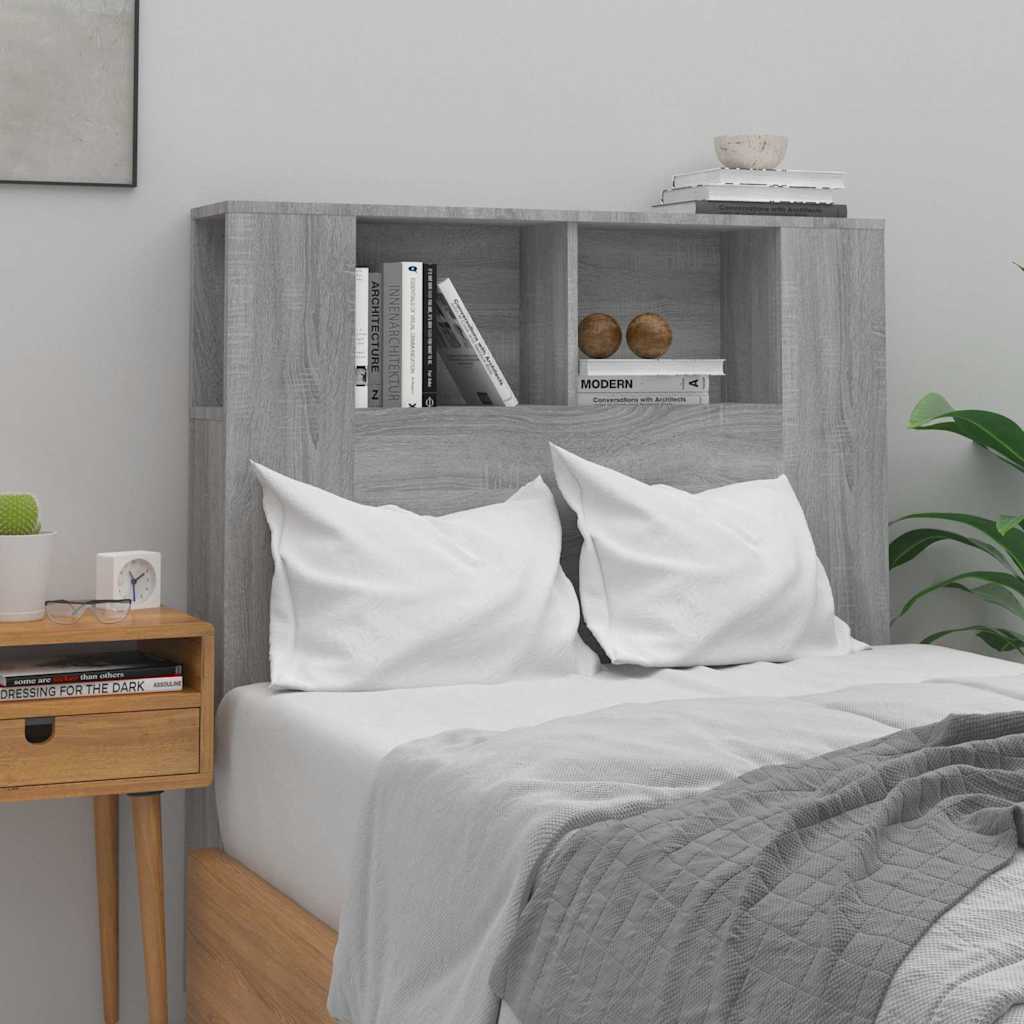 vidaXL Headboard Cabinet | Grey Sonoma | Engineered wood | Medium