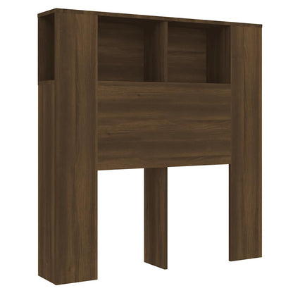 vidaXL Headboard Cabinet | Brown Oak | Engineered Wood | Standard | Contemporary