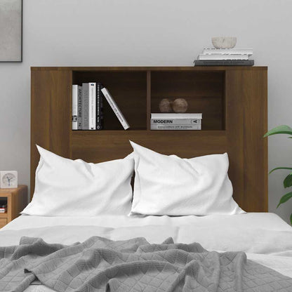 vidaXL Headboard Cabinet | Brown Oak | Engineered Wood | Standard | Contemporary