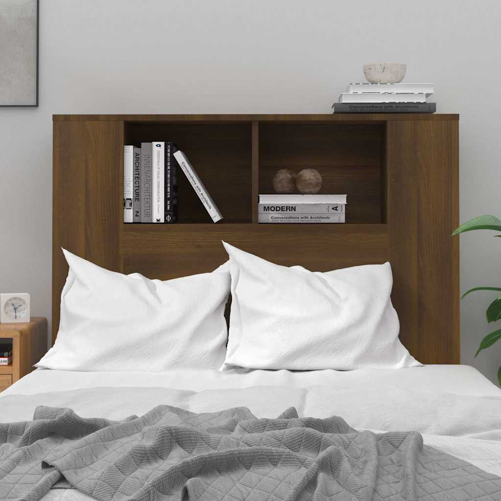 817266 vidaXL Headboard Cabinet Brown Oak 100x18,5x102,5 cm