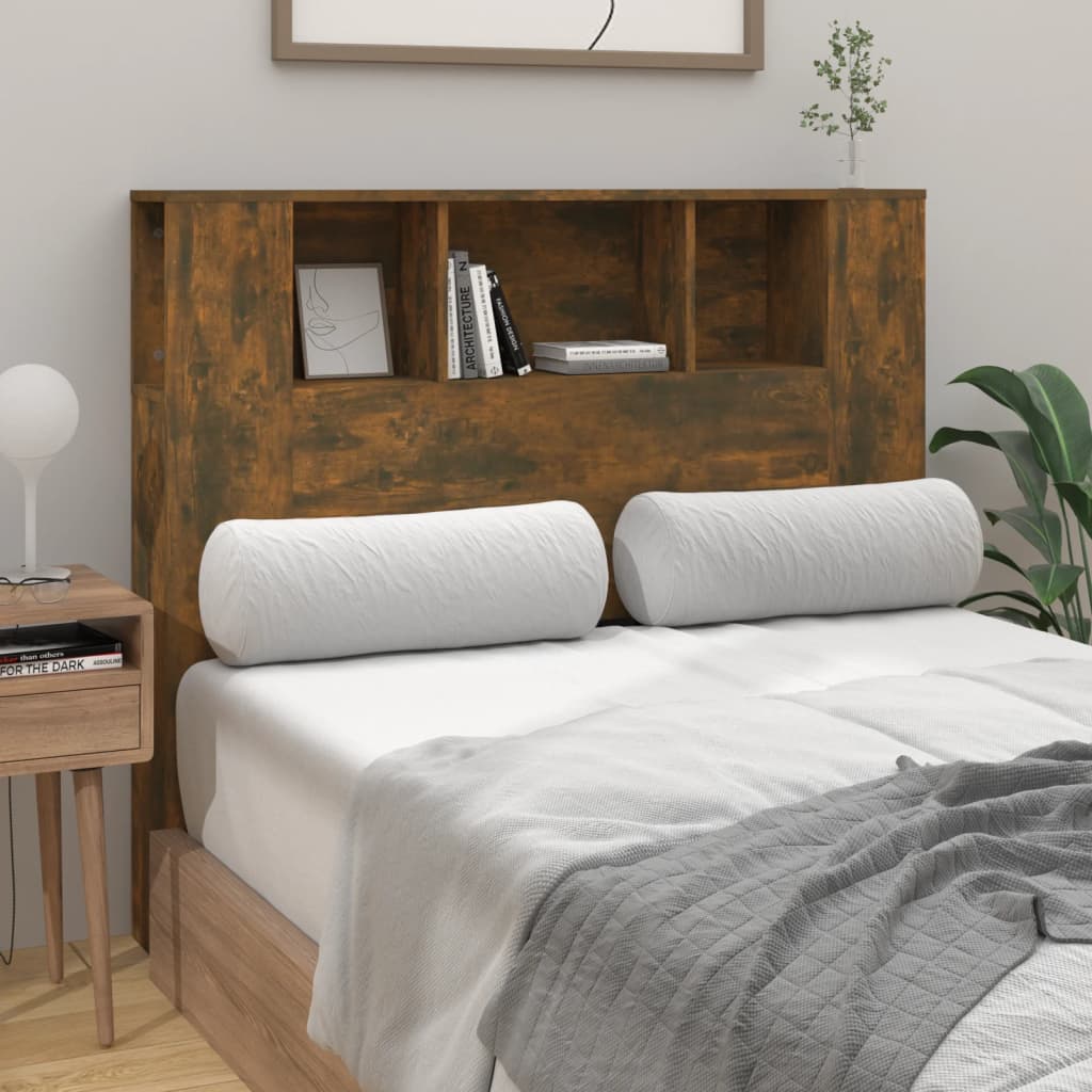 vidaXL Headboard Cabinet | Smoked Oak | Engineered wood | Medium