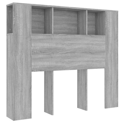 817268 vidaXL Headboard Cabinet Grey Sonoma 120x18,5x102,5 cm