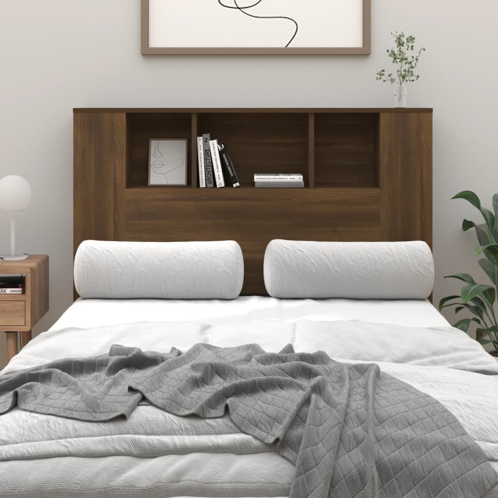 vidaXL Headboard Cabinet | Brown Oak | Engineered Wood | Medium