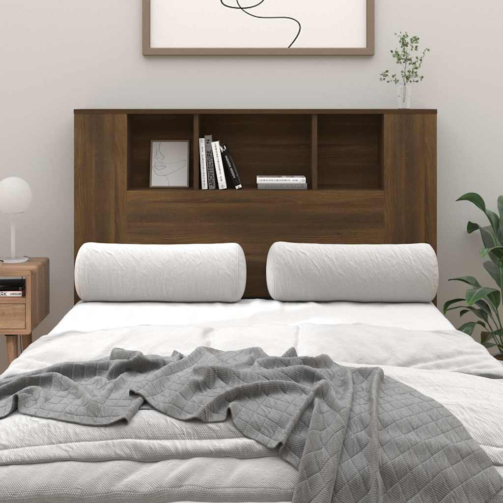 817269 vidaXL Headboard Cabinet Brown Oak 120x18,5x102,5 cm