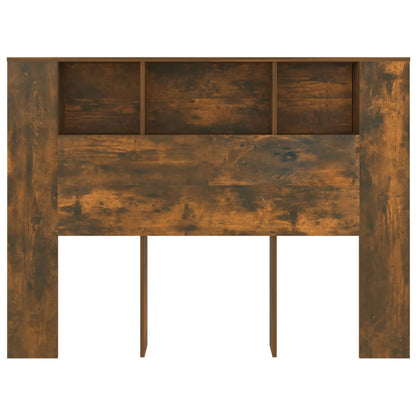 vidaXL Headboard Cabinet | Smoked oak | Engineered wood | 140x18.5x104.5 cm