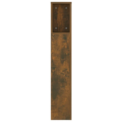 vidaXL Headboard Cabinet | Smoked oak | Engineered wood | 140x18.5x104.5 cm