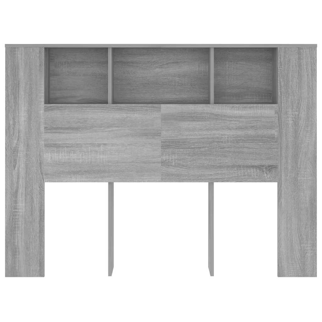 817271 vidaXL Headboard Cabinet Grey Sonoma 140x18,5x104,5 cm