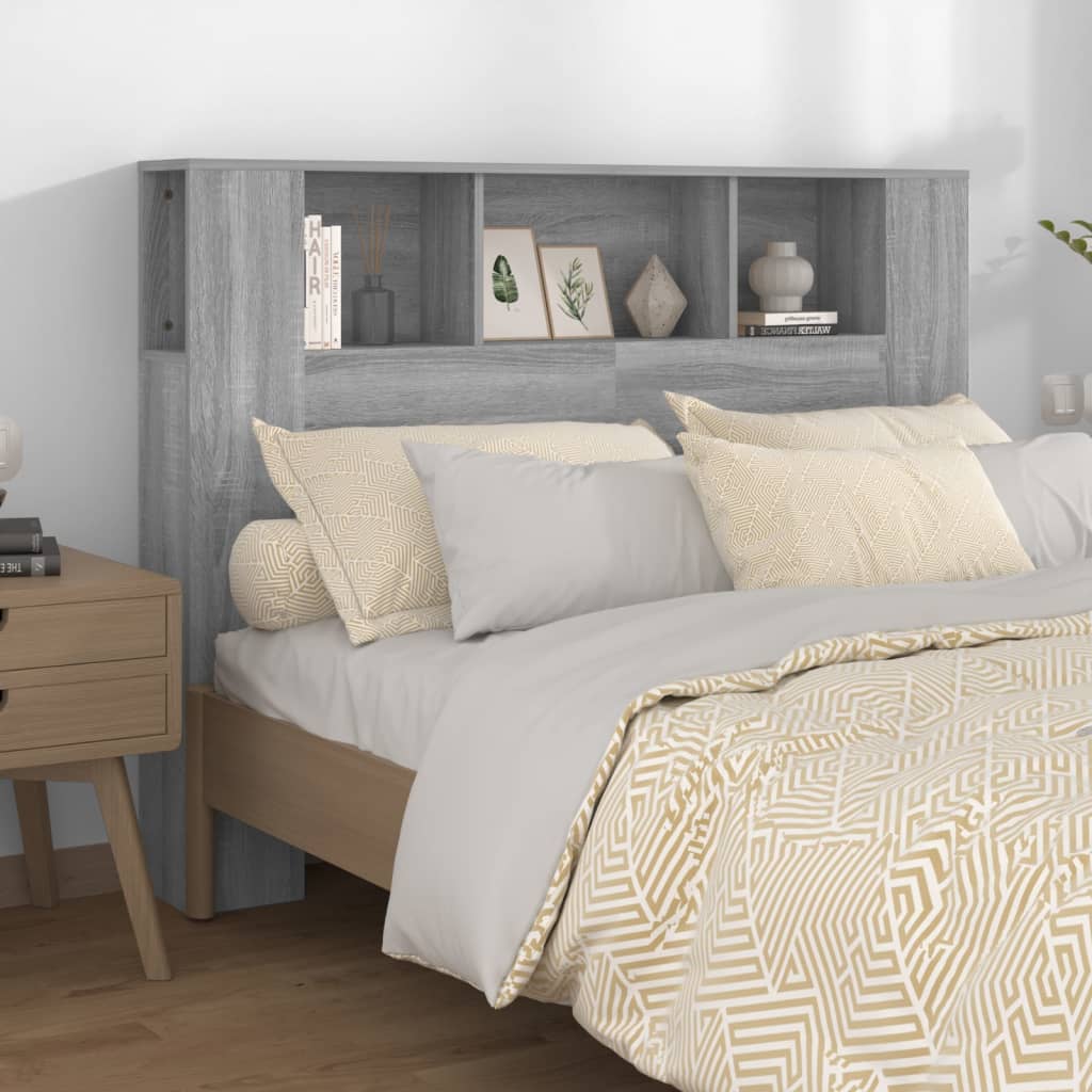 vidaXL Headboard Cabinet | Grey Sonoma | Engineered wood