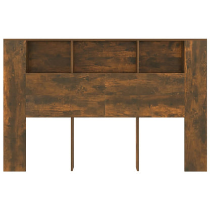 vidaXL Headboard Cabinet | Smoked Oak | Engineered Wood | 160x18.5x104.5 cm