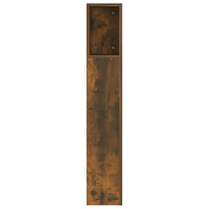 vidaXL Headboard Cabinet | Smoked Oak | Engineered Wood | 160x18.5x104.5 cm