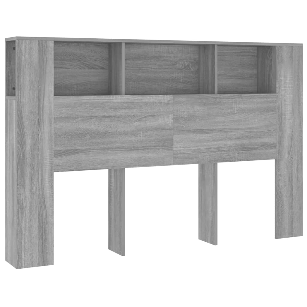 vidaXL Headboard Cabinet Grey Sonoma 160x18,5x104,5 cm