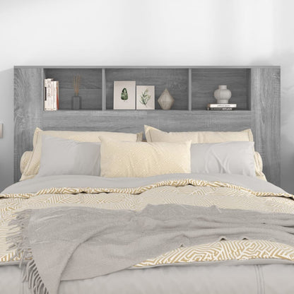 vidaXL Headboard Cabinet Grey Sonoma 160x18,5x104,5 cm