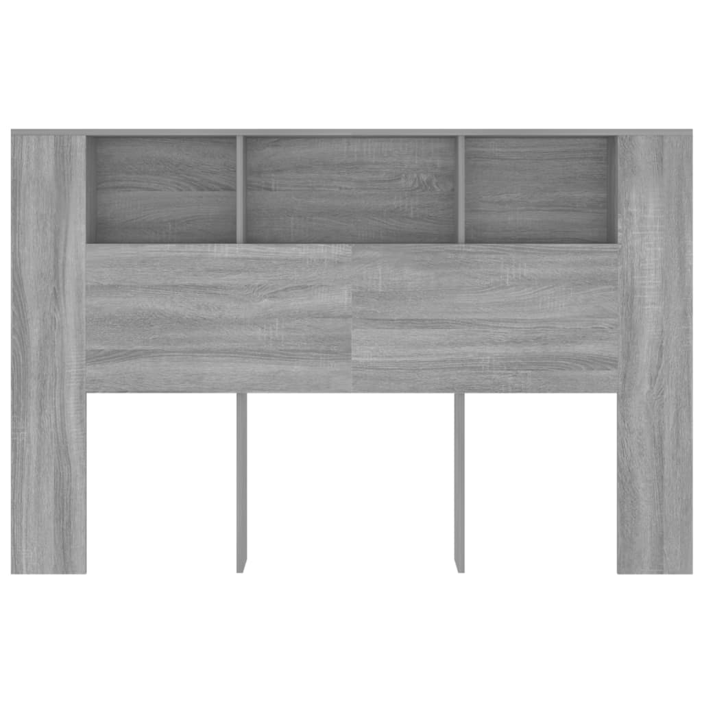 vidaXL Headboard Cabinet Grey Sonoma 160x18,5x104,5 cm