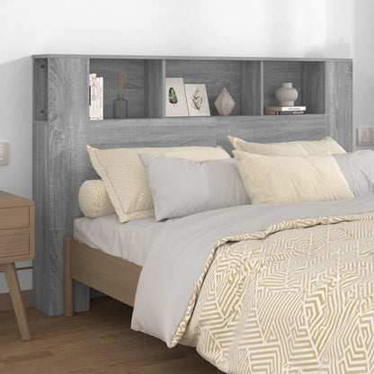 vidaXL Headboard Cabinet Grey Sonoma 160x18,5x104,5 cm