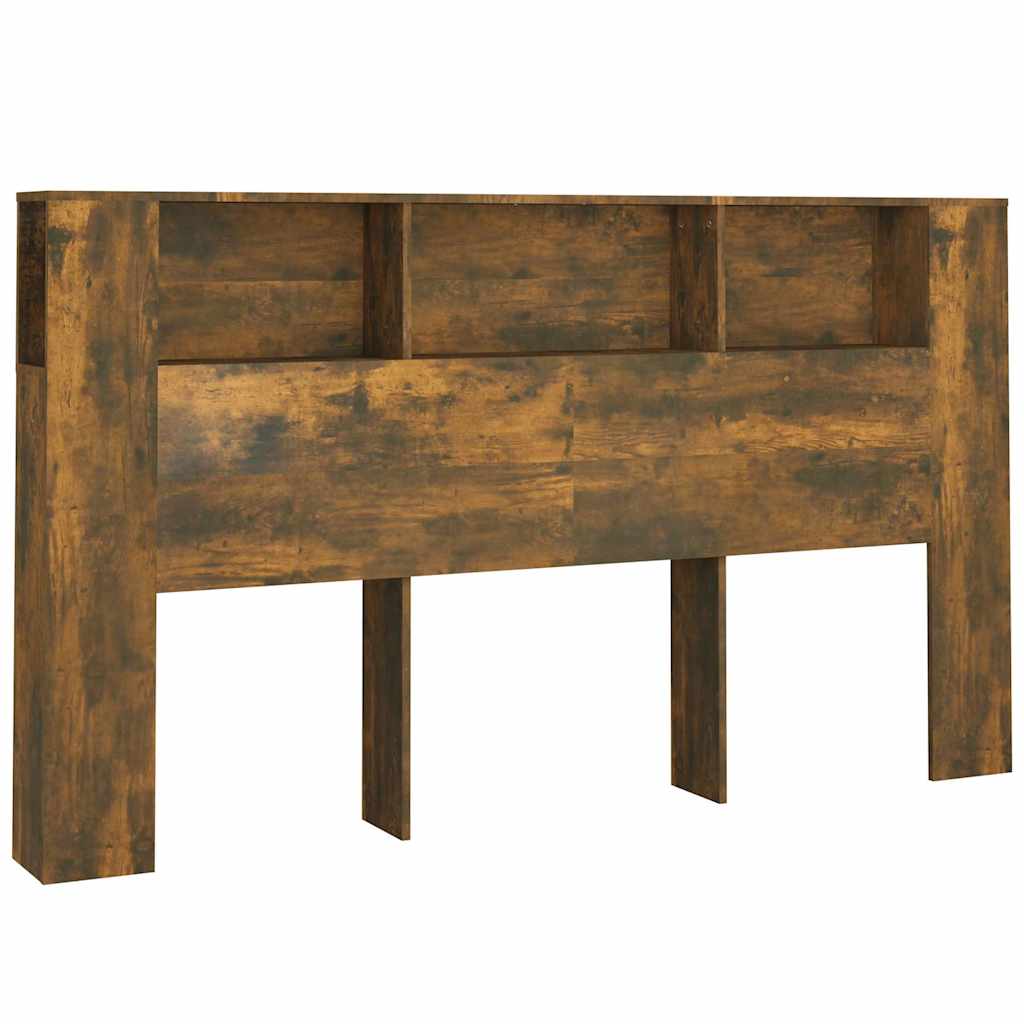 vidaXL Headboard Cabinet Smoked Oak 180x18,5x104,5 cm