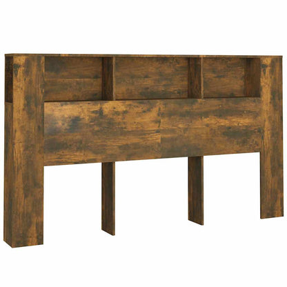 vidaXL Headboard Cabinet Smoked Oak 180x18,5x104,5 cm