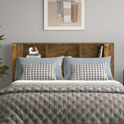 vidaXL Headboard Cabinet Smoked Oak 180x18,5x104,5 cm