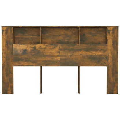 vidaXL Headboard Cabinet Smoked Oak 180x18,5x104,5 cm