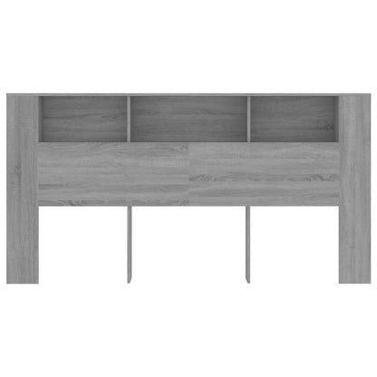 vidaXL Headboard Cabinet | Grey Sonoma | Engineered Wood | 200x18.5x104.5