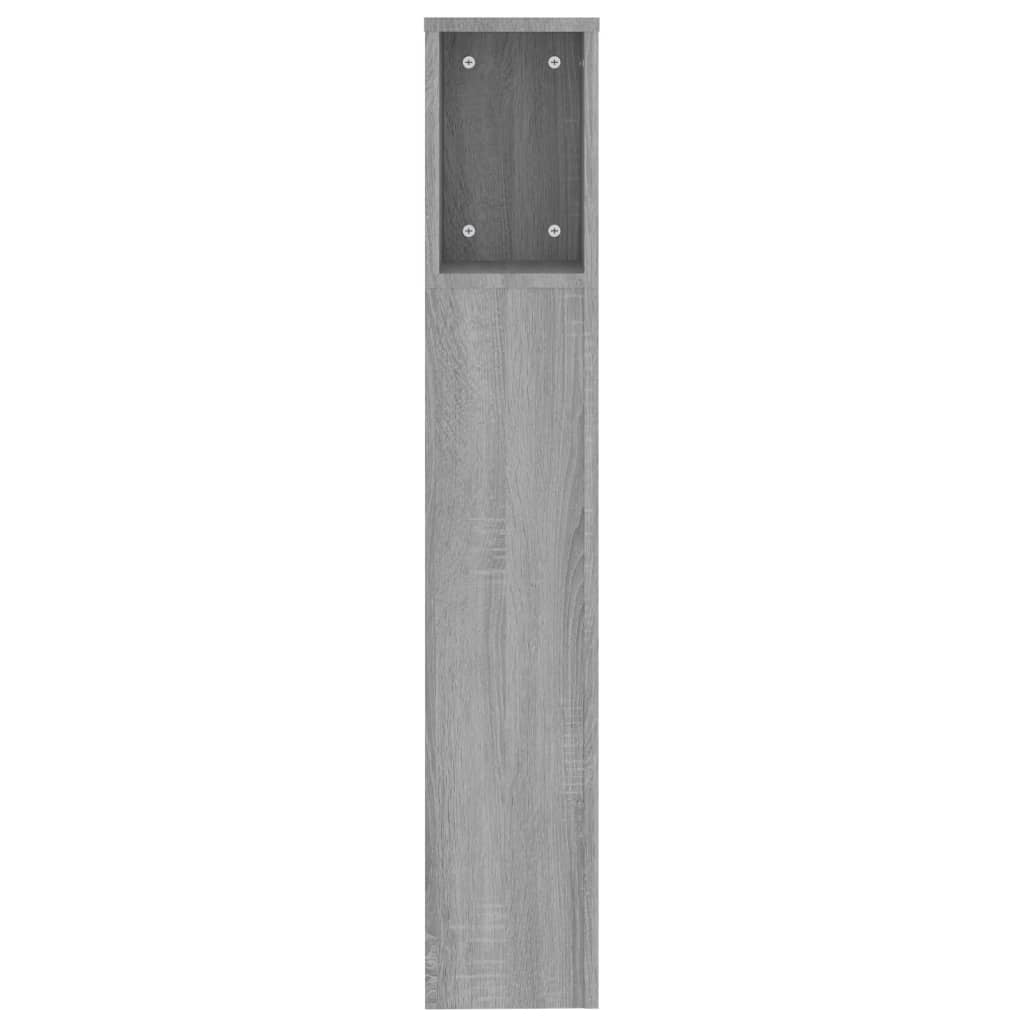 vidaXL Headboard Cabinet | Grey Sonoma | Engineered Wood | 200x18.5x104.5