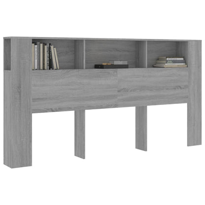 vidaXL Headboard Cabinet | Grey Sonoma | Engineered Wood | 200x18.5x104.5