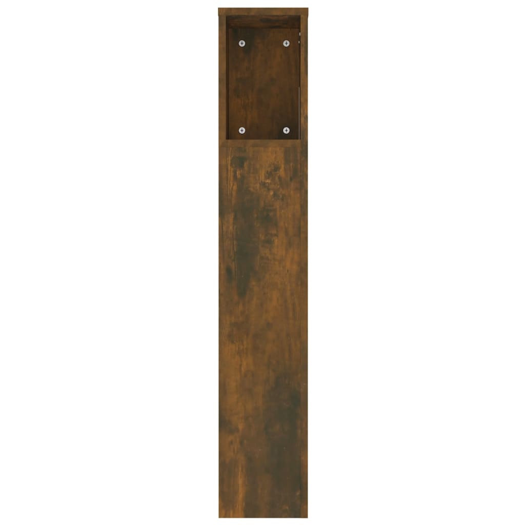 vidaXL Headboard Cabinet | Smoked oak | Engineered wood | 220x18.5x104.5 cm