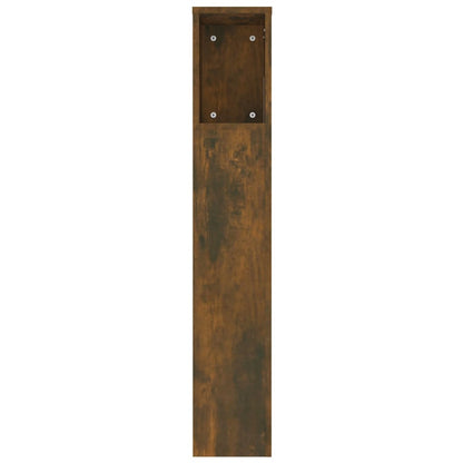 vidaXL Headboard Cabinet | Smoked oak | Engineered wood | 220x18.5x104.5 cm