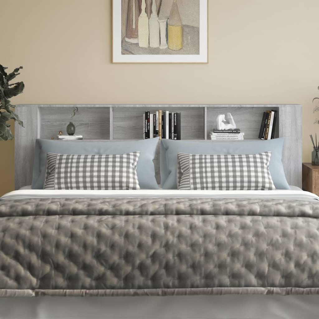 vidaXL Headboard Cabinet | Grey sonoma | Engineered wood | Large
